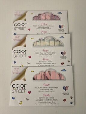 Color Street Petite 100% Real Nail Polish Strips Lot of 3
